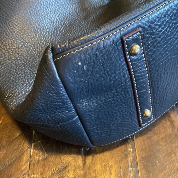 Dooney & Bourke Belvedere Logo Lock Pebbled Leather Bucket Bag - Picture 13 of 17